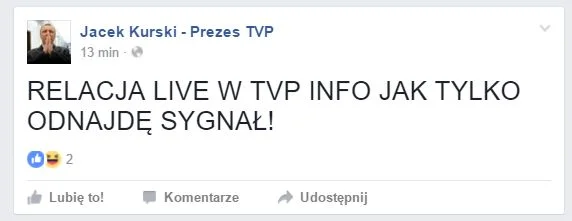 Transmisja z wydarzenia również powinna się udać...