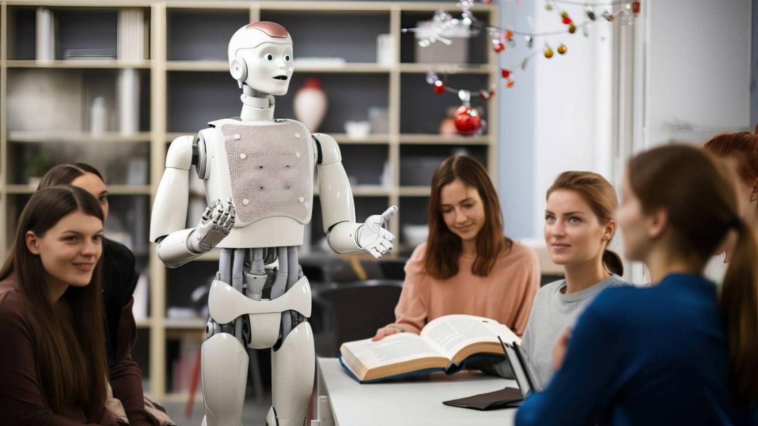 Robot wśród ludzi.