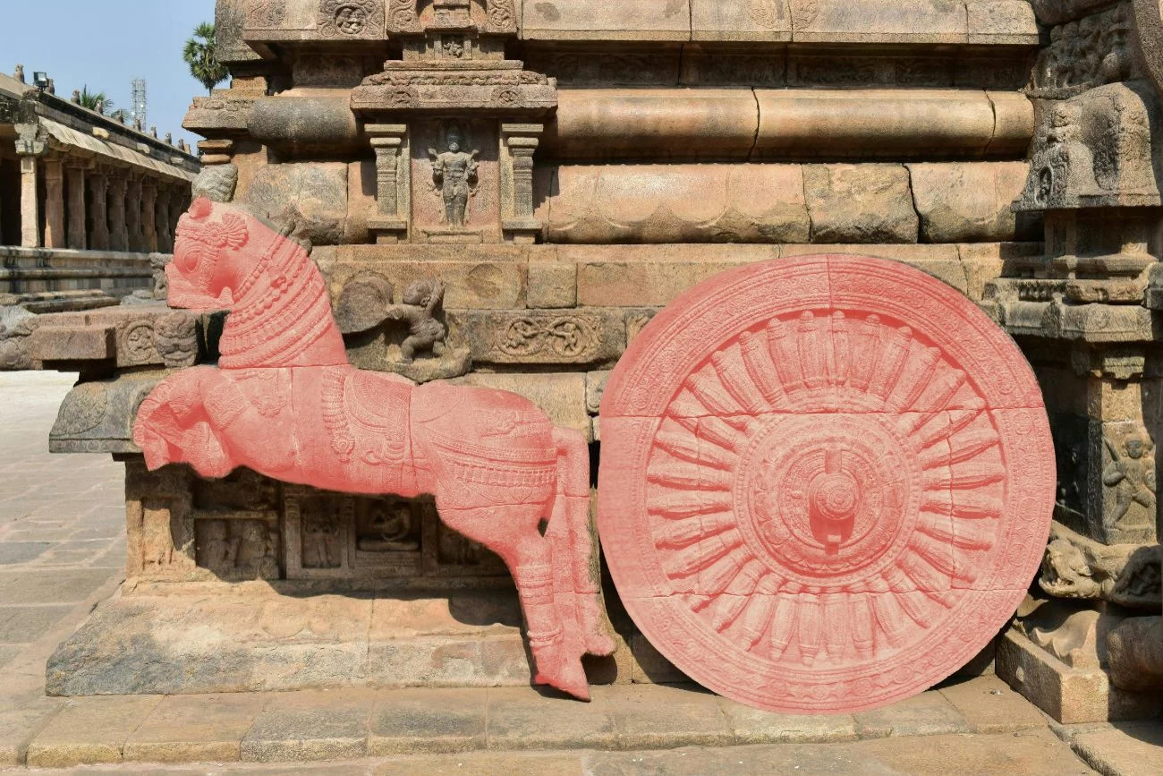 Rzeźba rydwanu w świątyni Kumbakonam.