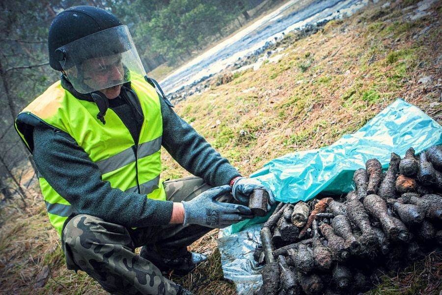 Granaty z okresu II wojny światowej znalezione w Bydgoszczy.