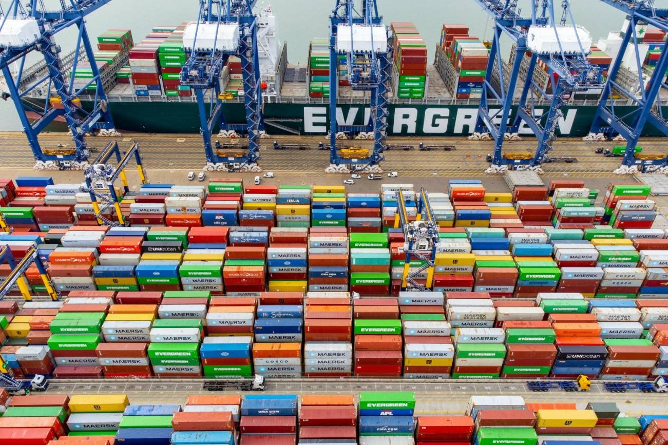 Zablokowany Port Felixstowe w Suffolk, Wielka Brytania