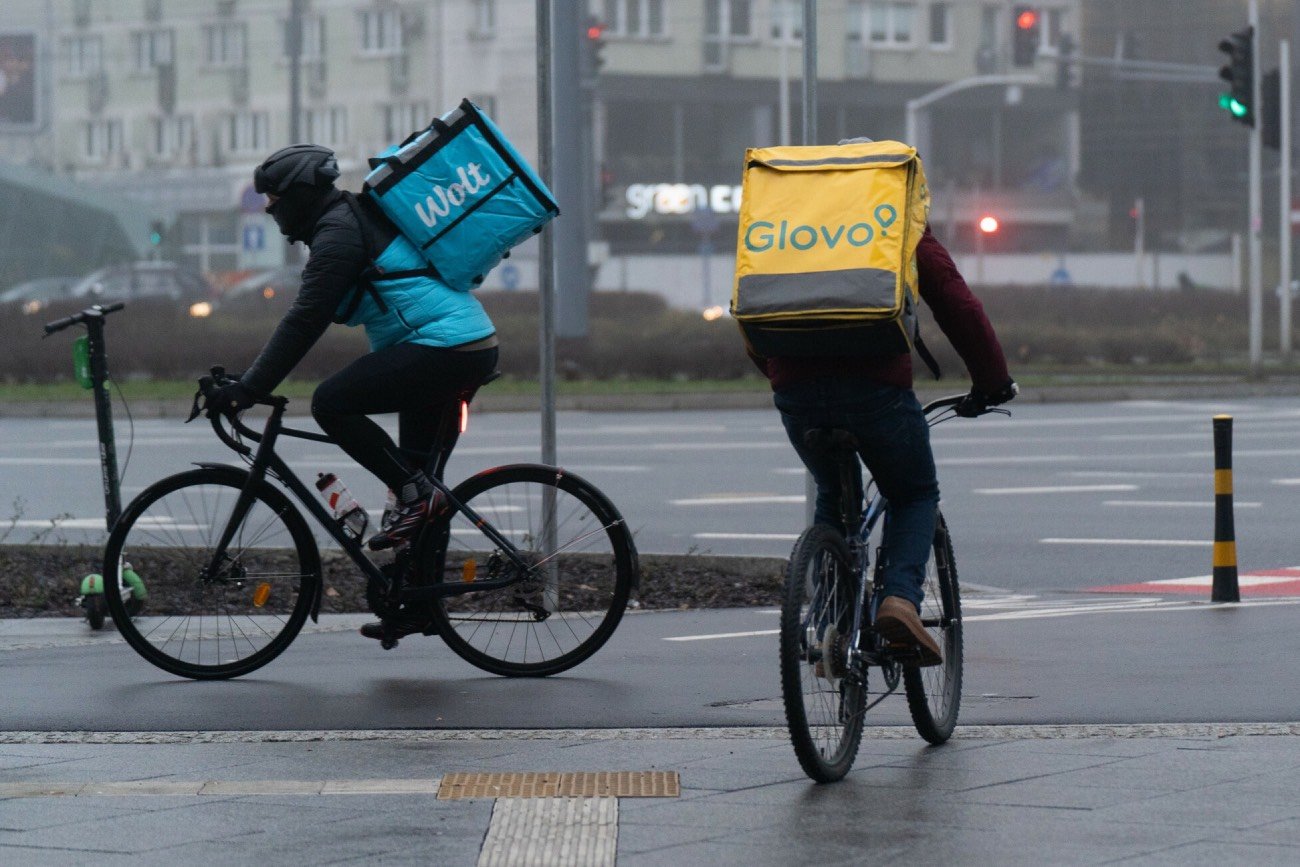 Dostawcy na rowerach