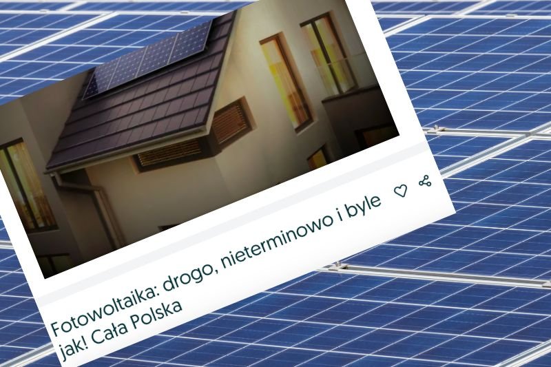 Nietypowe jak na fotowoltaikę ogłoszenie.
