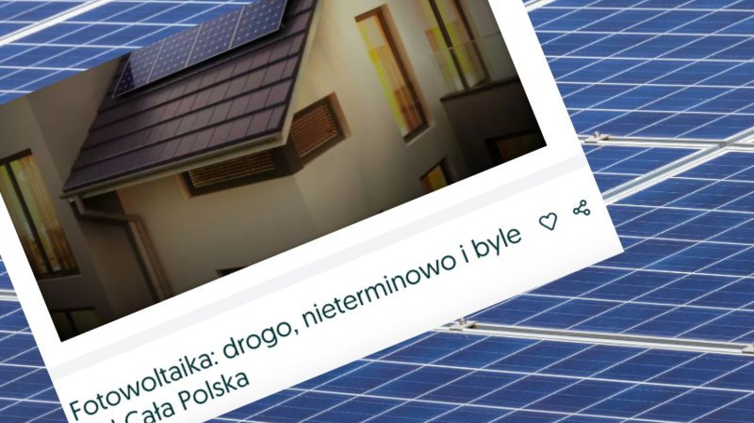 Nietypowe jak na fotowoltaikę ogłoszenie.