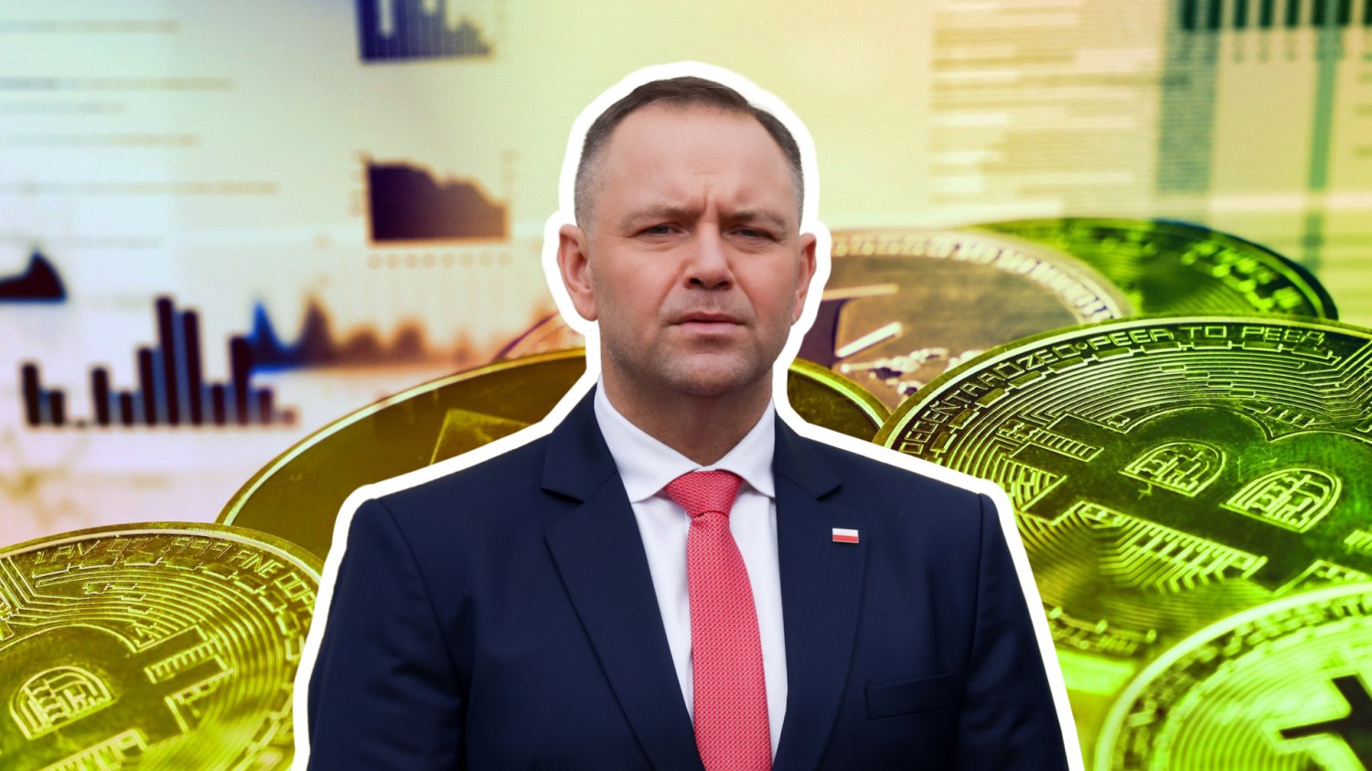 Nawrocki skierował projekt ws. kryptowalut do Sejmu. Cały rynek wstrzymał oddech. Karol Nawrocki. W tle kryptowaluty.