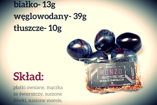 Śliwkowy baton ze świerszczy z dodatkiem mączki ze świerszczy