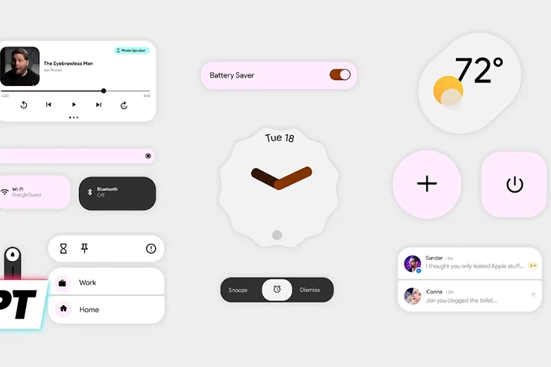 Nowe widżety w Androidzie 12 są bardzo minimalistyczne.