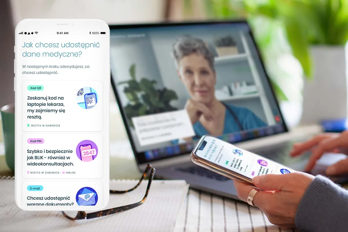 Aplikacja Comarch HealthNote pozwala użytkownikowi udostępniać dane medyczne lekarzom za pośrednictwem specjalnych stron internetowych i adresów mailowych