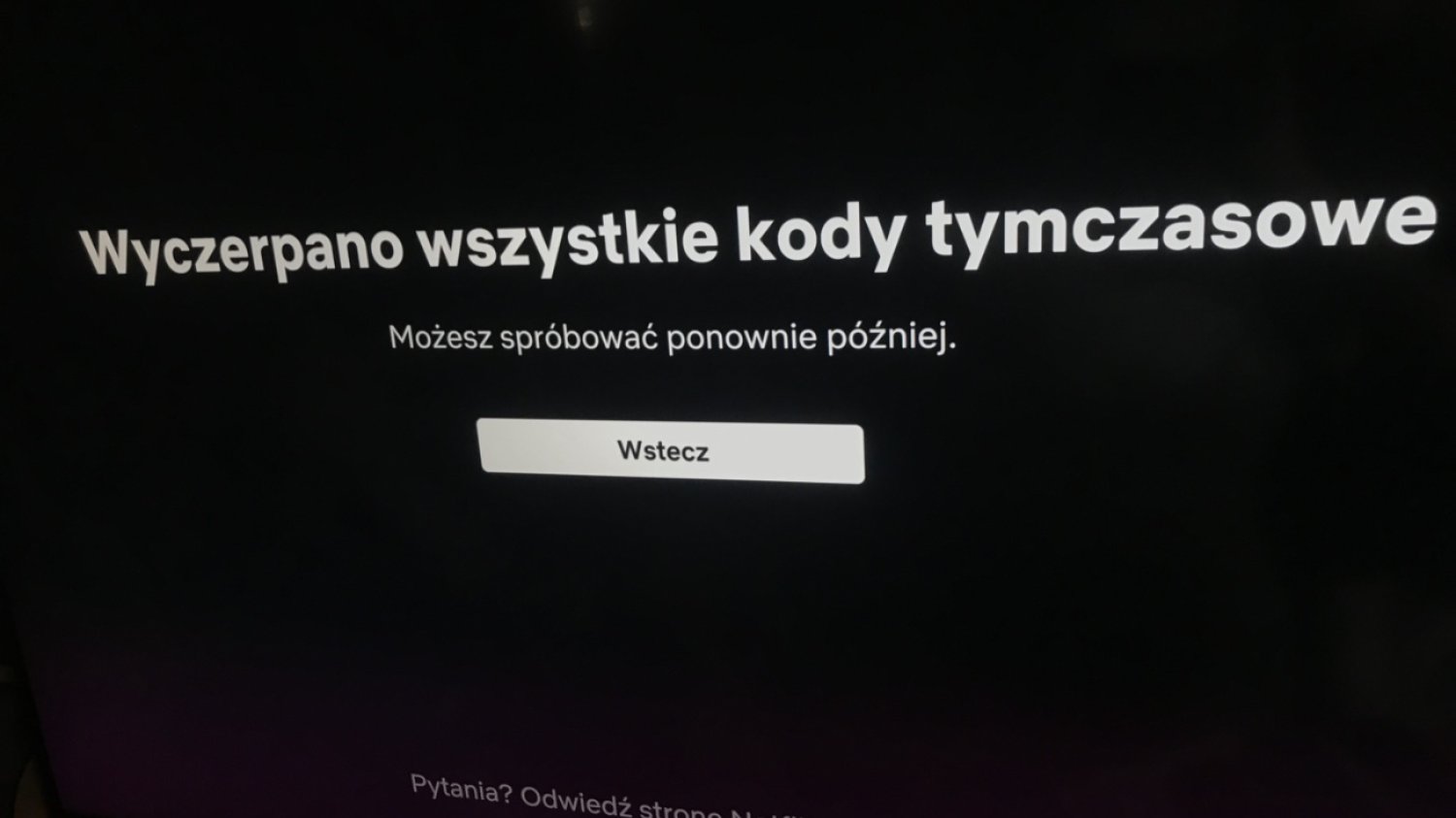 Komunikat od Netflixa.