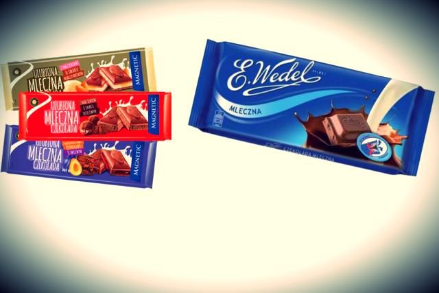 Z lewej czekolady Magnetic. Z prawej - Wedel. Czy ich opakowania są łudząco podobne?