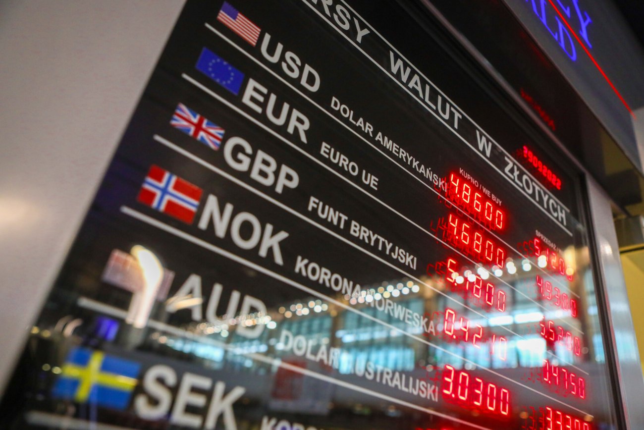 Tablica z kursami walut (zdj. ilustracyjne)