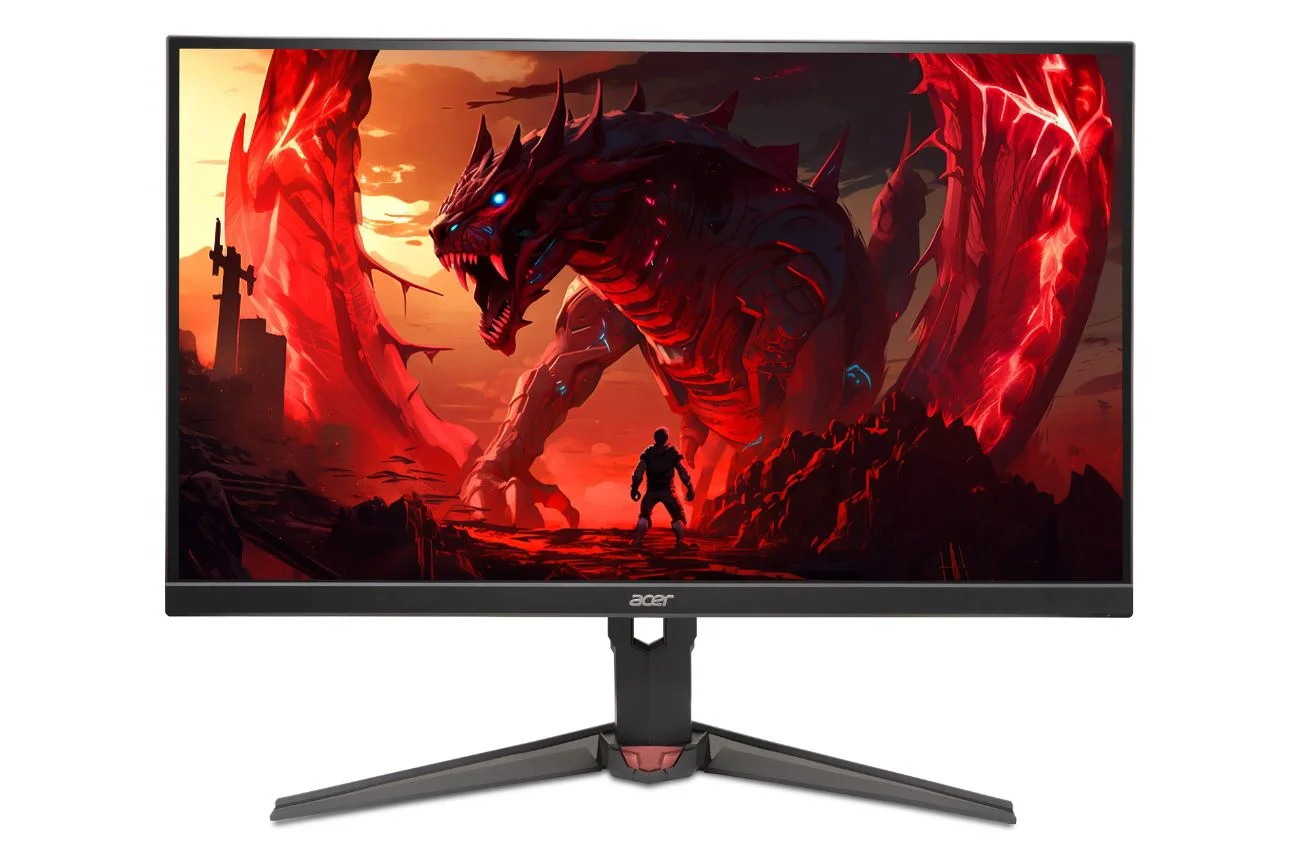Monitor ACER Nitro XV240YX1 wyposażono w matrycę IPS o rozdzielczości Full HD (1920 x 1080), częstotliwości odświeżania 200 Hz (OC) i czasie reakcji 0,5 ms (GTG).