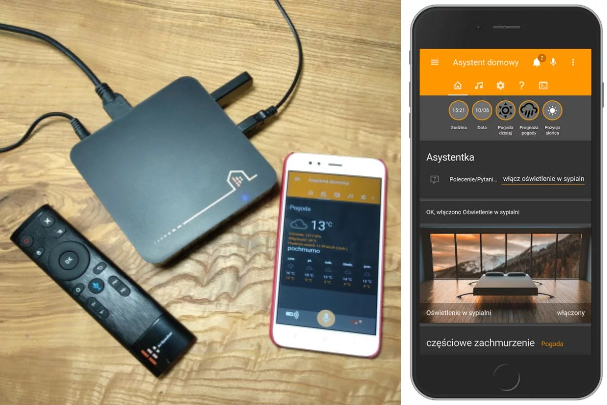 Asystent Głosowy może być obsługiwany także dzięki aplikacji na smartfon.