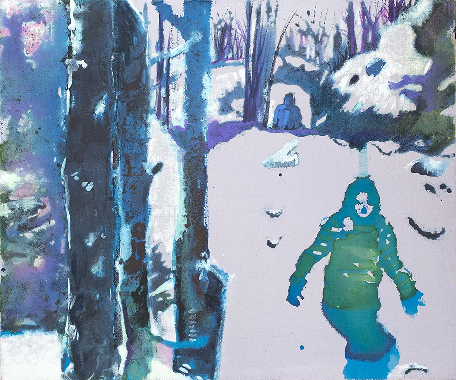 Agnieszka Strojna, bez tytułu, ecolina, tempera jajowa na płótnie, 55,5x46 cm