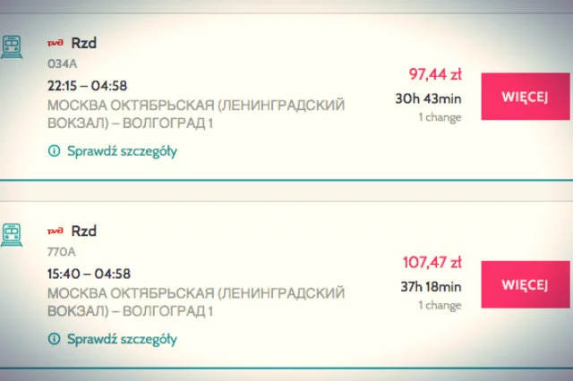 Podróż koleją z Moskwy do Wołgogradu to nie taka prosta sprawa