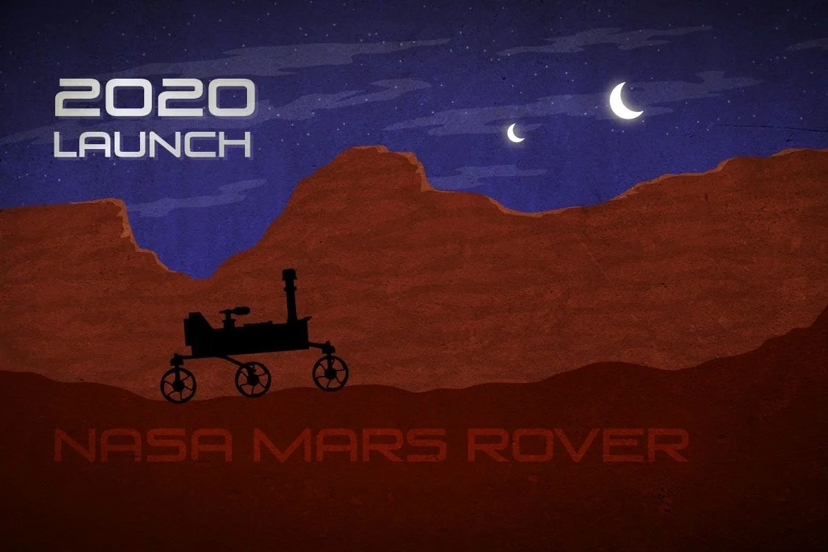 Plakat NASA promujący misję Mars 2020.