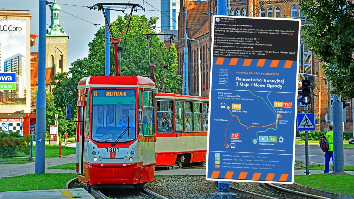 Paraliż komunikacyjny w Gdańsku. Miasto staje w miejscu, by ruszyć z kopyta. Tramwaj w Gdańsku.