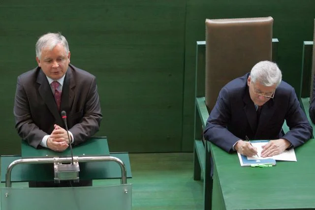 Lech Kaczyński podczas Zgromadzenia Ogólnego sędziów Sądu Najwyższego