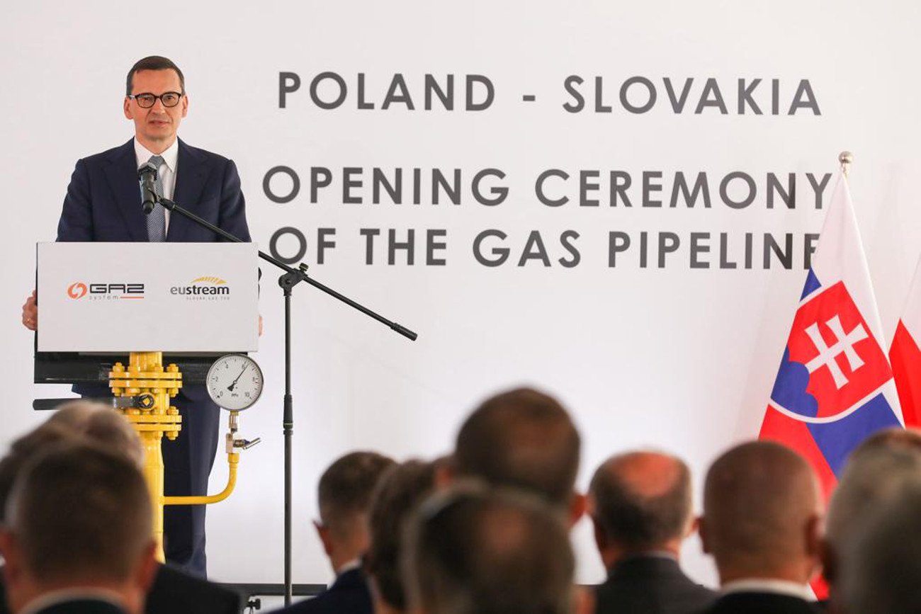 Mateusz Morawiecki na uroczystym otwarciu nowego gazociągu