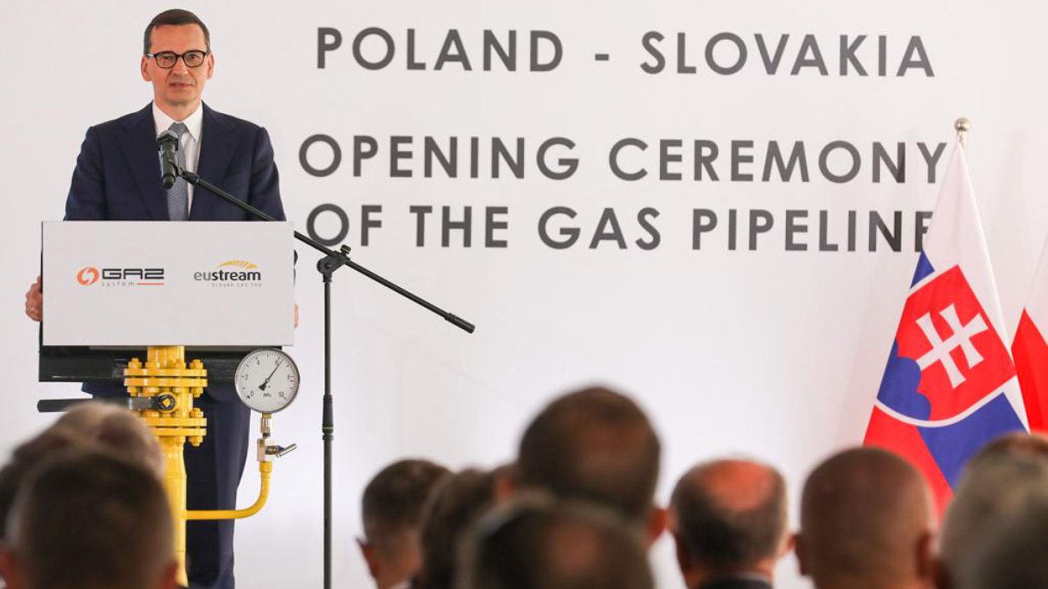 Mateusz Morawiecki na uroczystym otwarciu nowego gazociągu