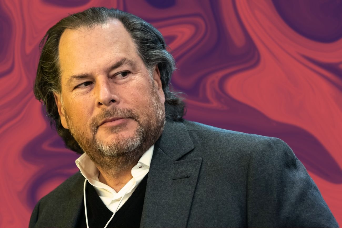 Dyrektor generalny Salesforce, Marc Benioff w trakcie forum ekonomicznego w Davos.
