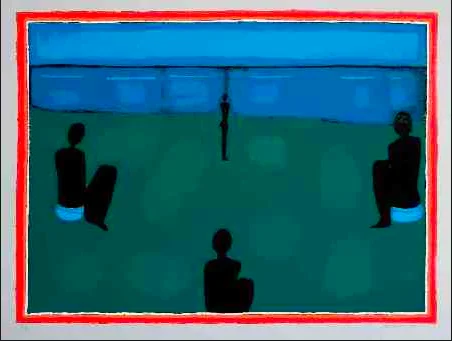 Jerzy Nowosielski, Plaża tybetańska, 1998, serigrafia, 70x90cm