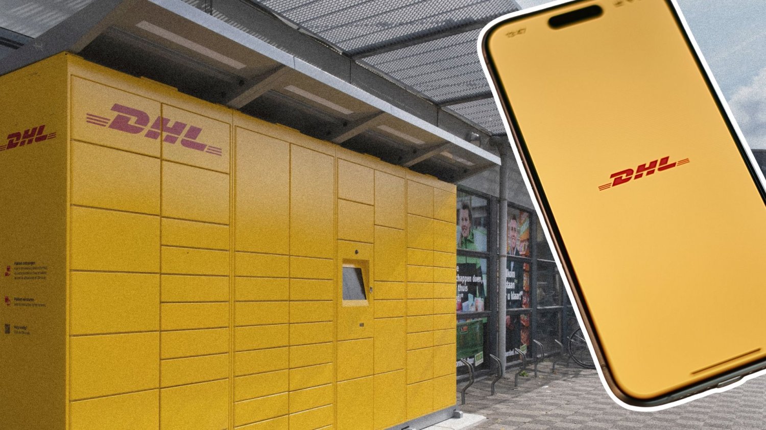 Nowa funkcja w aplikacji Mój DHL. Możesz zapomnieć o etykietach. Automat paczkowy DHL, aplikacja DHL na smartfonie.