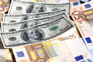 Banknoty dolary i euro
