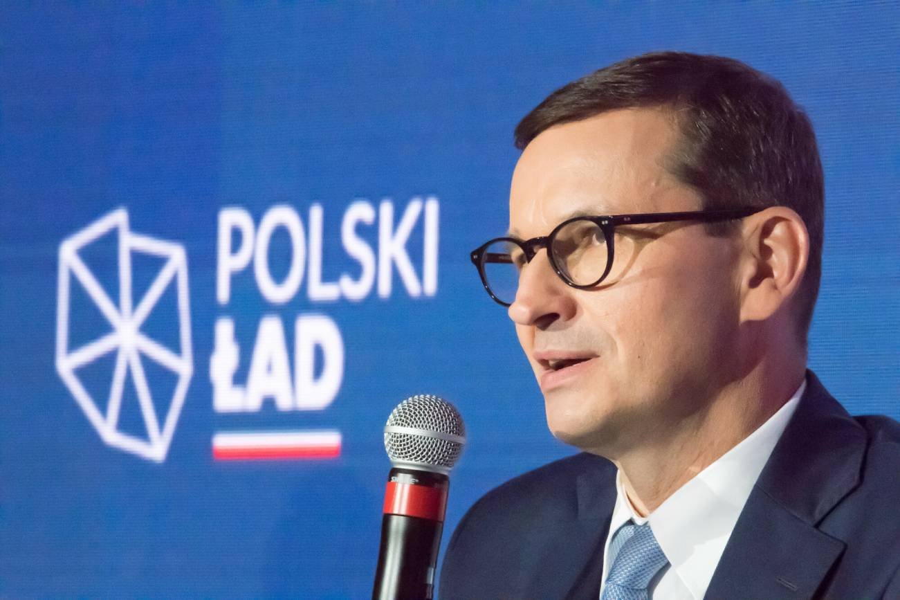 Premier Mateusz Morawiecki podczas prezentacji Polskiego Ładu