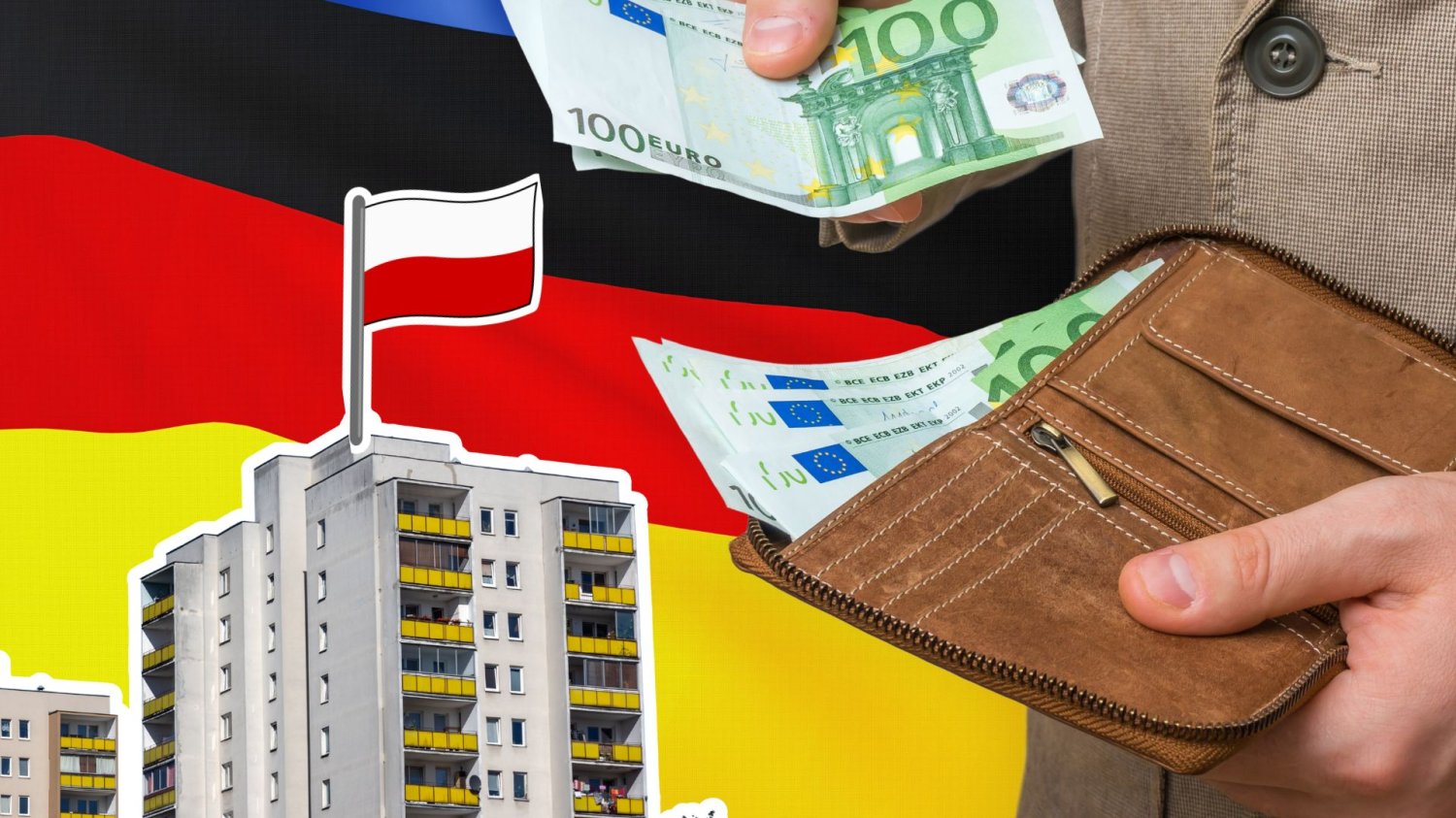 Niemcy wykupują polskie mieszkania. Firma z Hamburga wydała miliardy na polskie kawalerki Flaga Niemiec, człowiek z portfelem z euro oraz bloki mieszkalne. Ekspansja inwestora z Hamburga. Miliardy euro zainwestowane w polskie nieruchomości