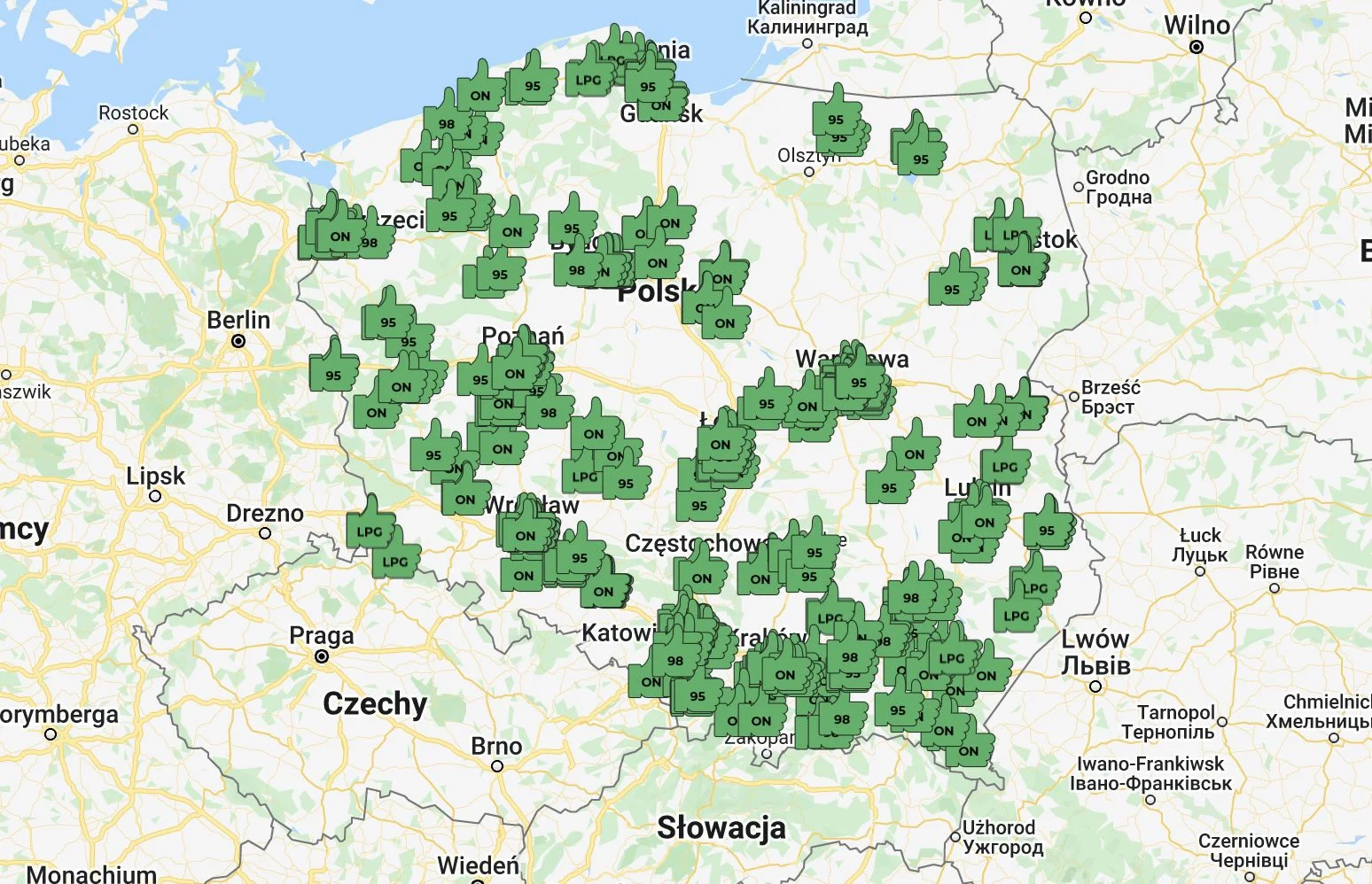 Mapa "chrzczonego paliwa"