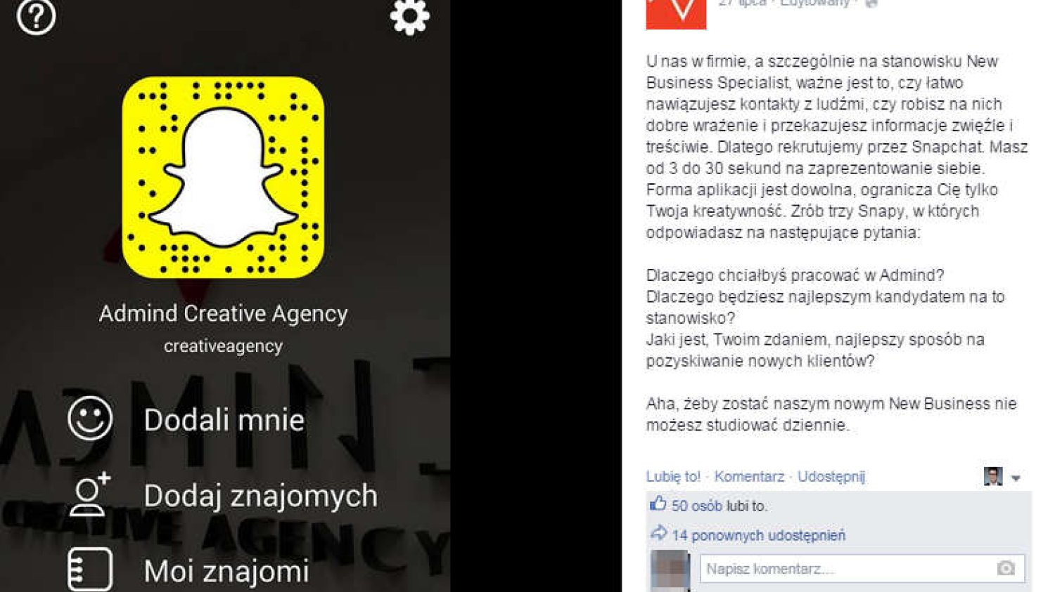 Ta agencja rekrutuje pracowników przez... Snapchata. Pokazujemy, jak w 10 sekund przekonać do siebie pracodawcę