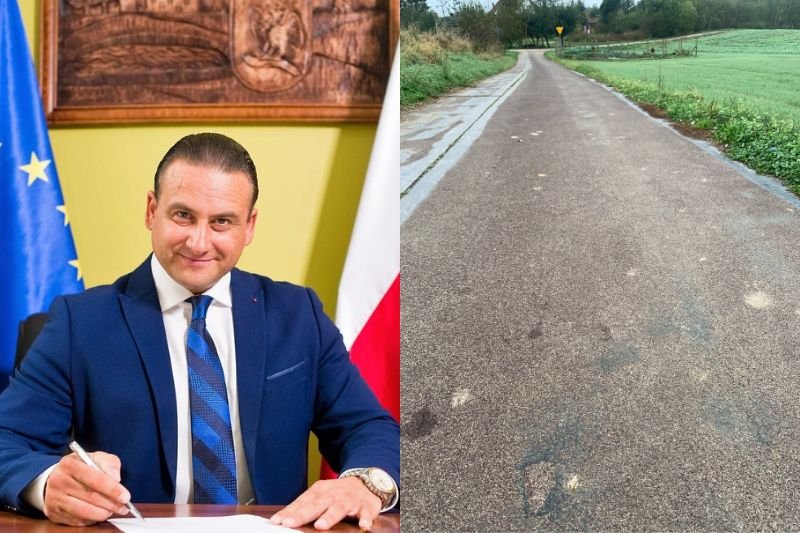 Burmistrz Rafał Ryszczuk od trzech lat stara się móc budować drogi z wykorzystaniem gumowych mat.