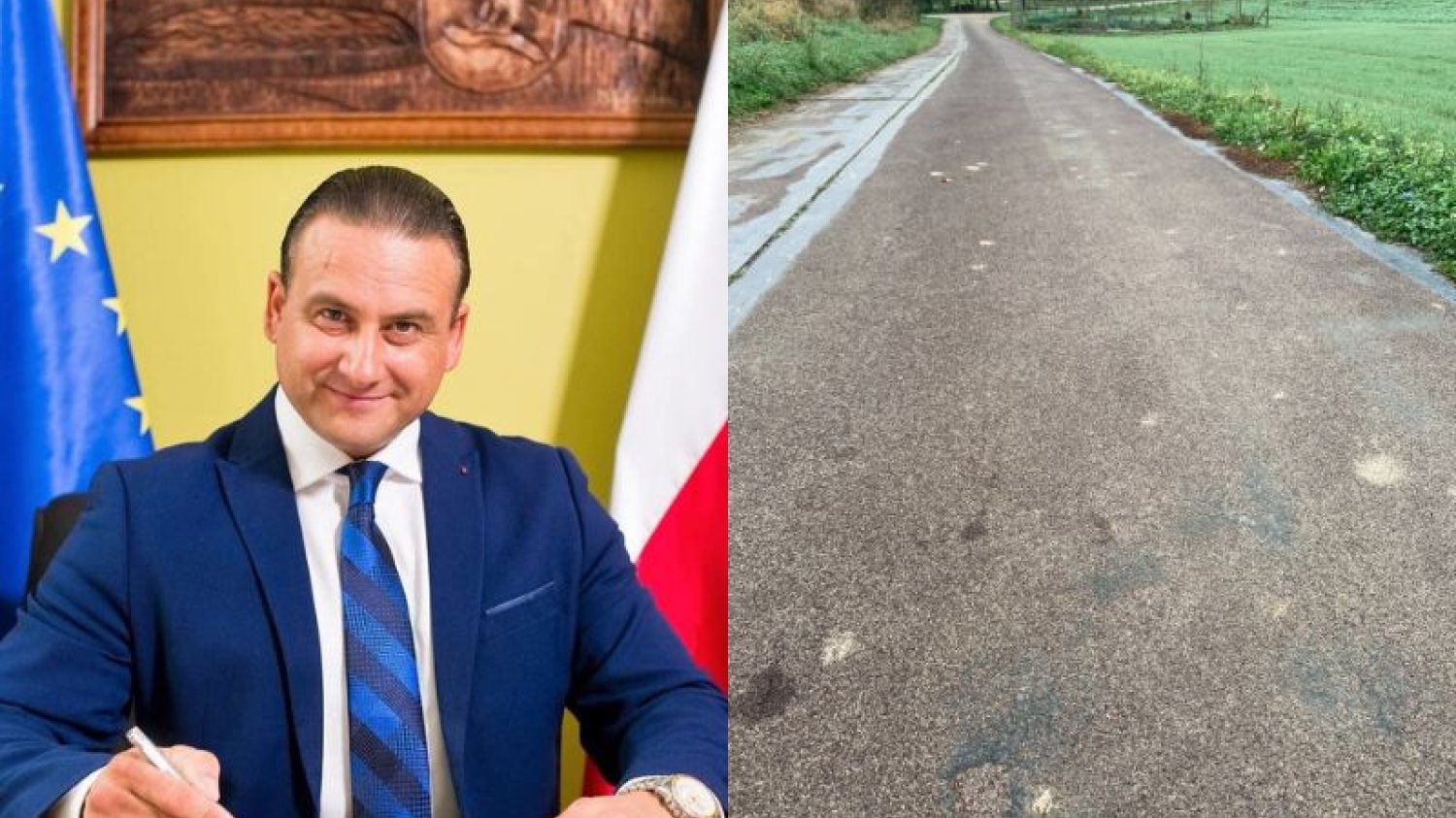Burmistrz Rafał Ryszczuk od trzech lat stara się móc budować drogi z wykorzystaniem gumowych mat.