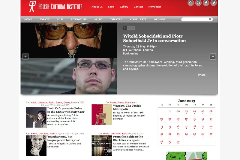 Strona Instytutu Kultury Polskiej w Londynie