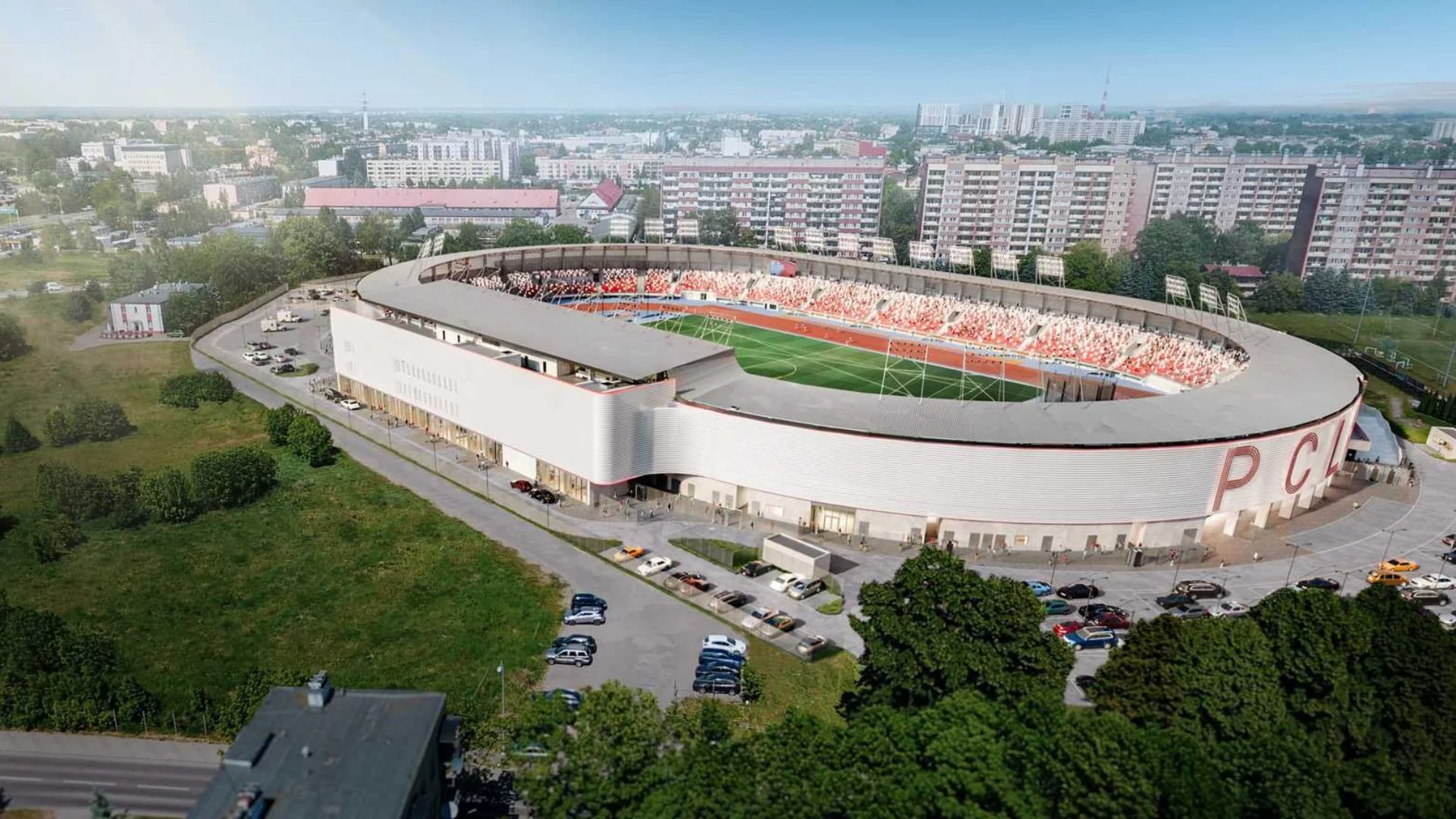 Wyjątkowy stadion powstaje w Rzeszowie. Wygląda jak złoty medal w budownictwie Wizualizacja Podkarpackiego Centrum Lekkoatletycznego. Nowy stadion powstaje za 200 mln zł.