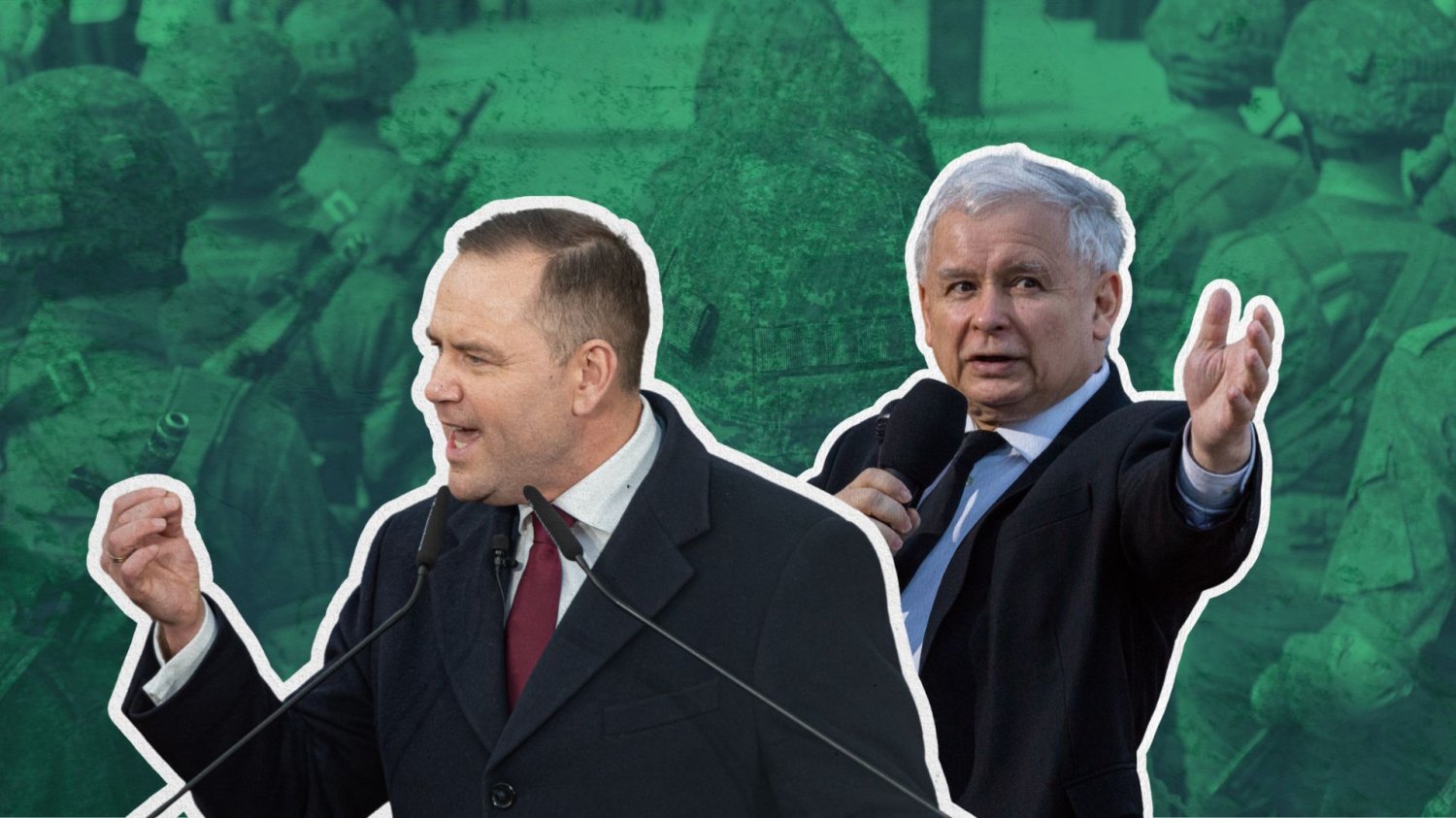 Prezydent Karol Nawrocki i Jarosław Kaczyński na tle szeregu wojska. Niemiecka prasa komentuje sprzeciw prawicy przeciw kredytowi z programu SAFE.