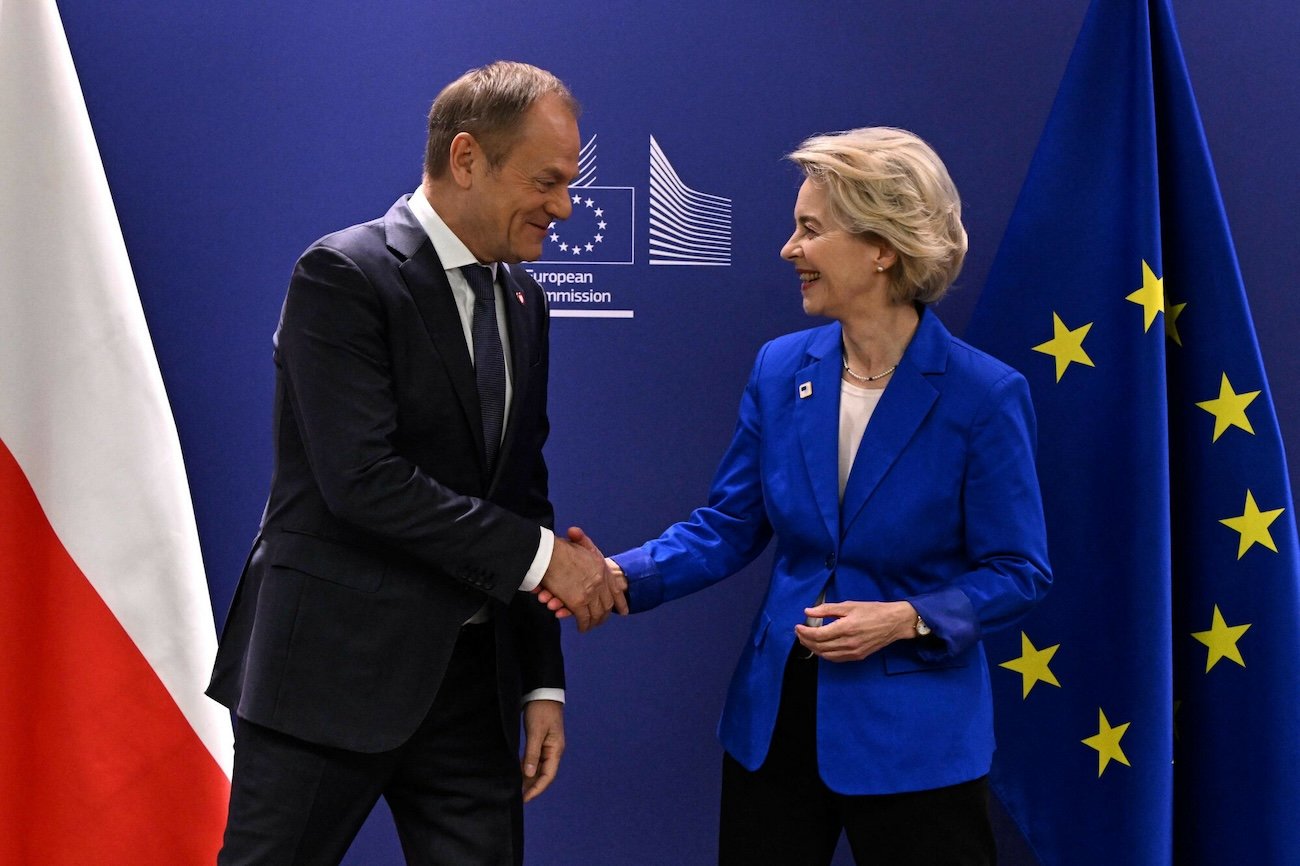 Donald Tusk na spotkaniu z Ursulą von der Leyen.