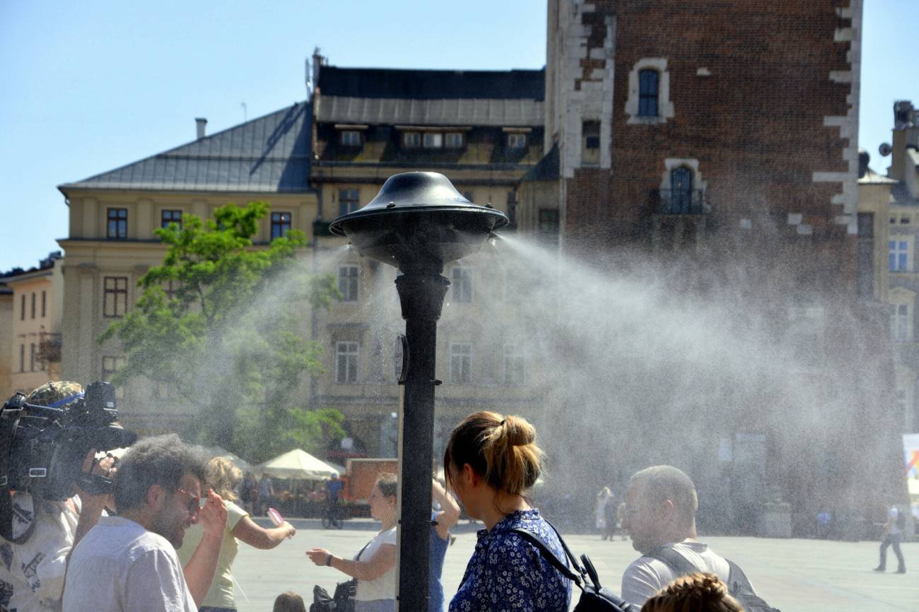 Kurtyna wodna na Rynku Głównym w Krakowie
