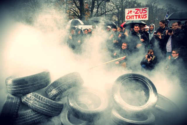 Protest małych i średnich przedsiębiorców przeciwko ZUS.
