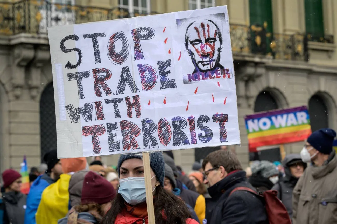 Protest przeciw rosyjskiej ropie