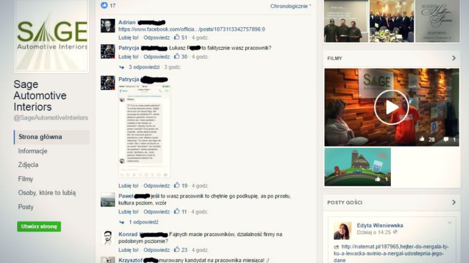 Fani artysty protestują na fanpage firmy, w której pracuje hejter.