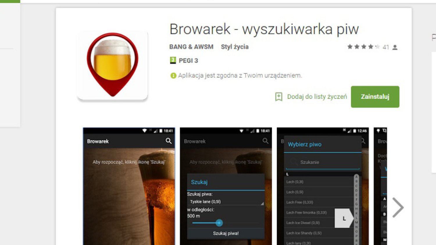 Browarek App to niezbędnik każdego piwosza! W kilka minut pozwoli znaleźć lokal, w którym serwują nasz ulubiony trunek.