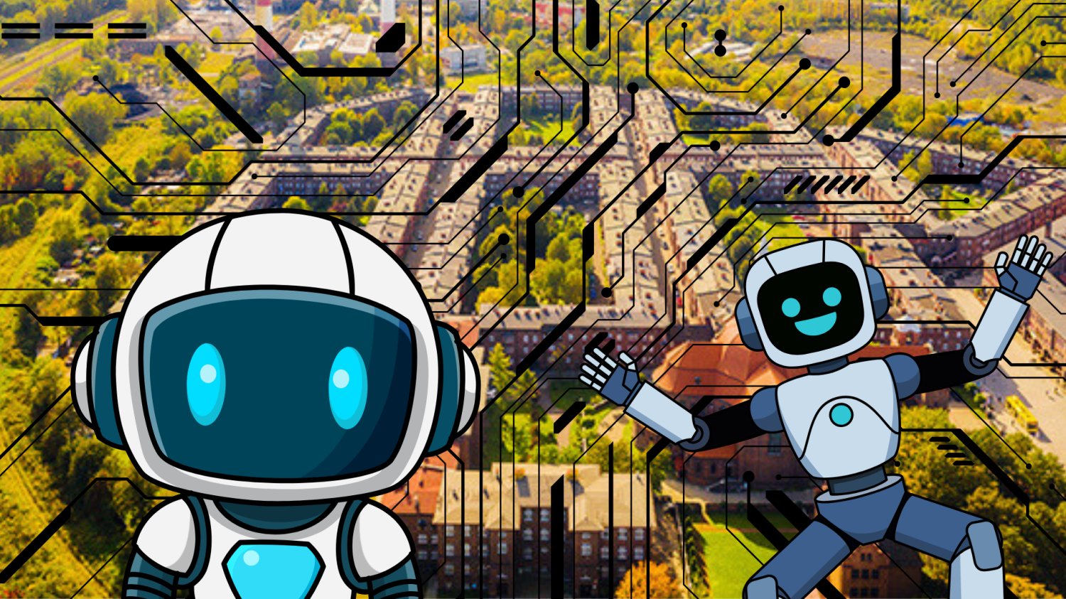 Osiedle Nikiszowiec. Siatka technologiczna. Dwa roboty rysunkowe.