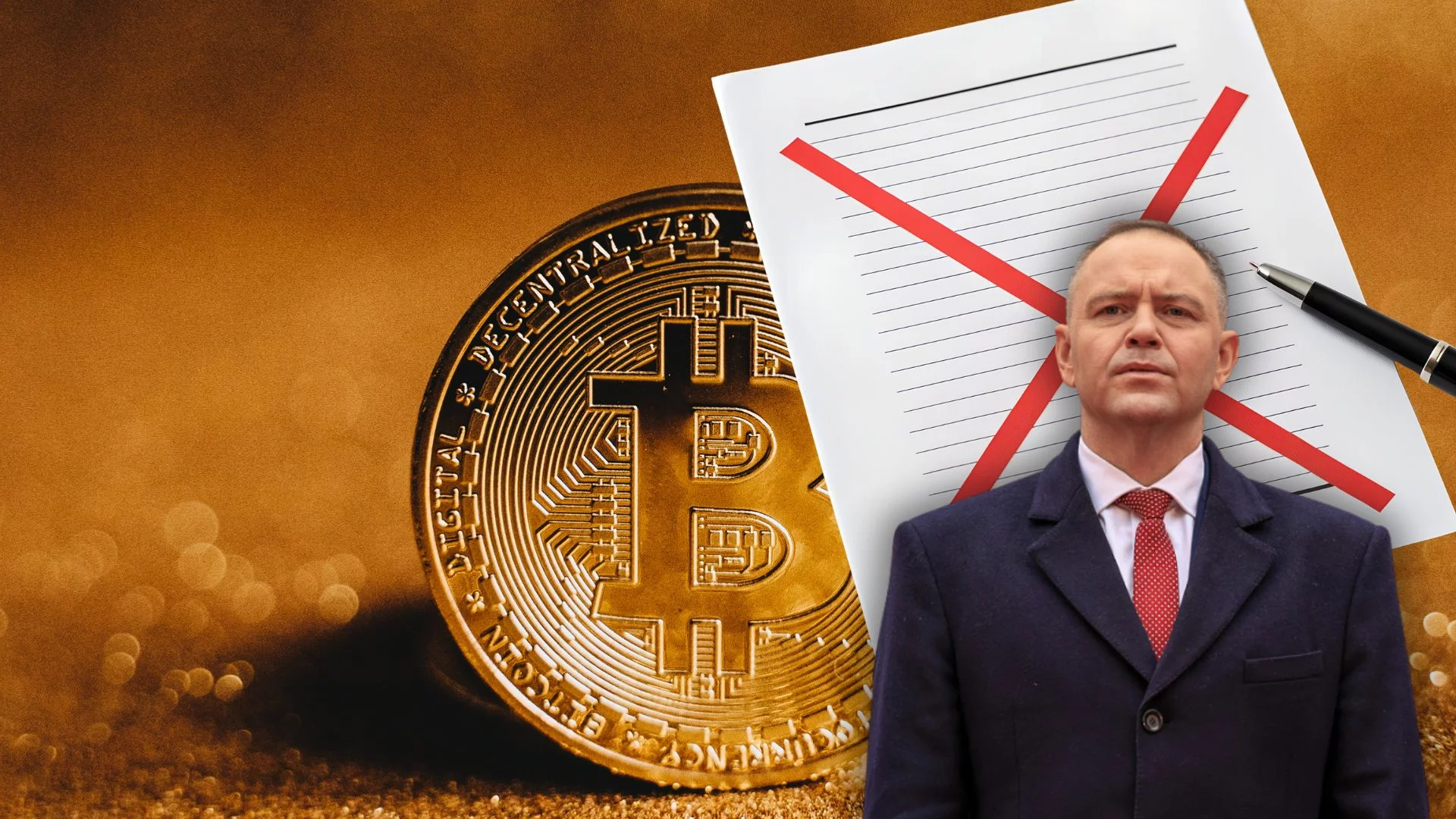 Prezydent Karol Nawrocki na tle skreślonej ustawy i bitcoina. Prezydenckie weto budzi kontrowersje.