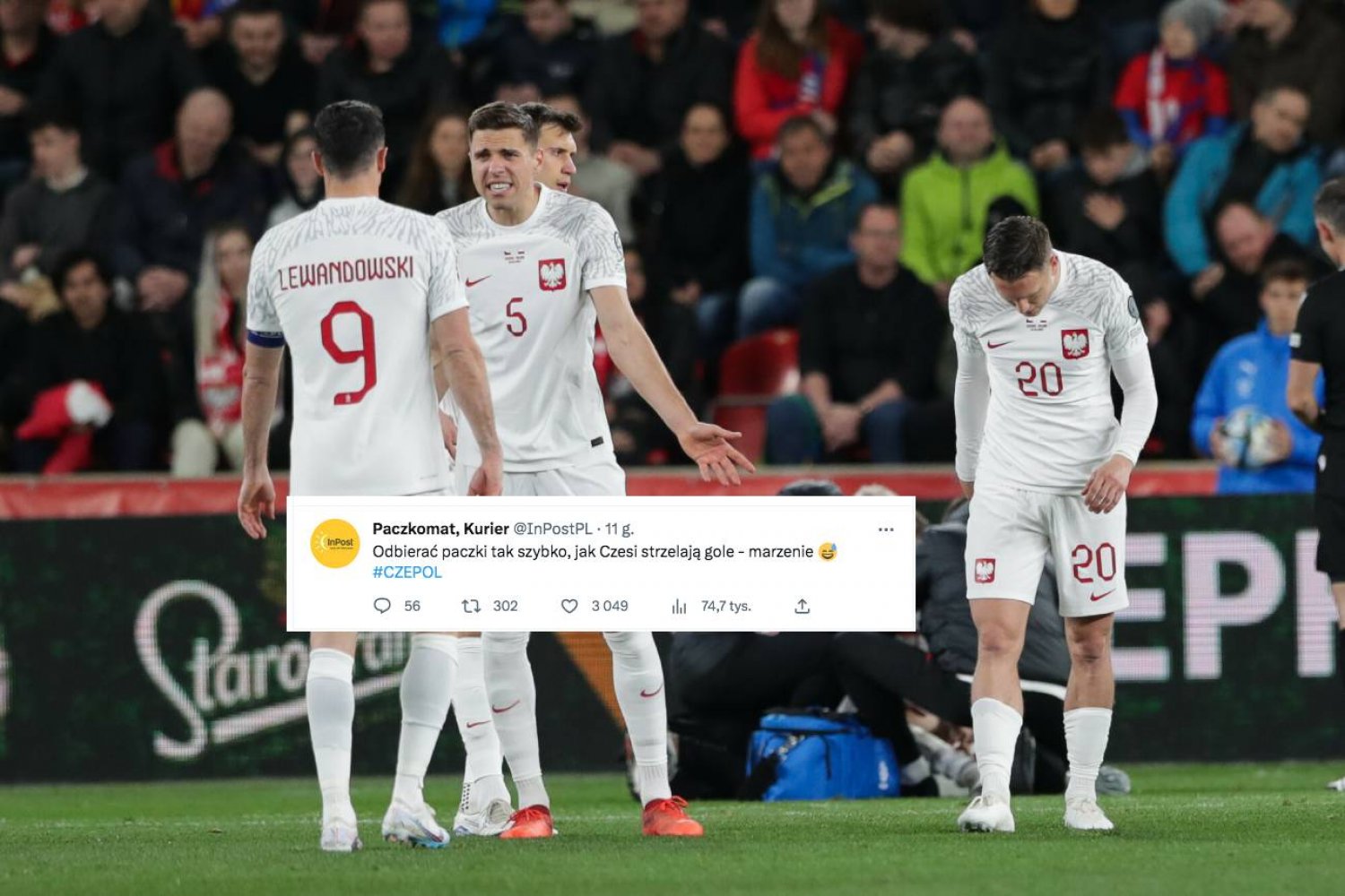 Czechy - Polska 3:1. Nawet sponsor zakpił z wyniku.