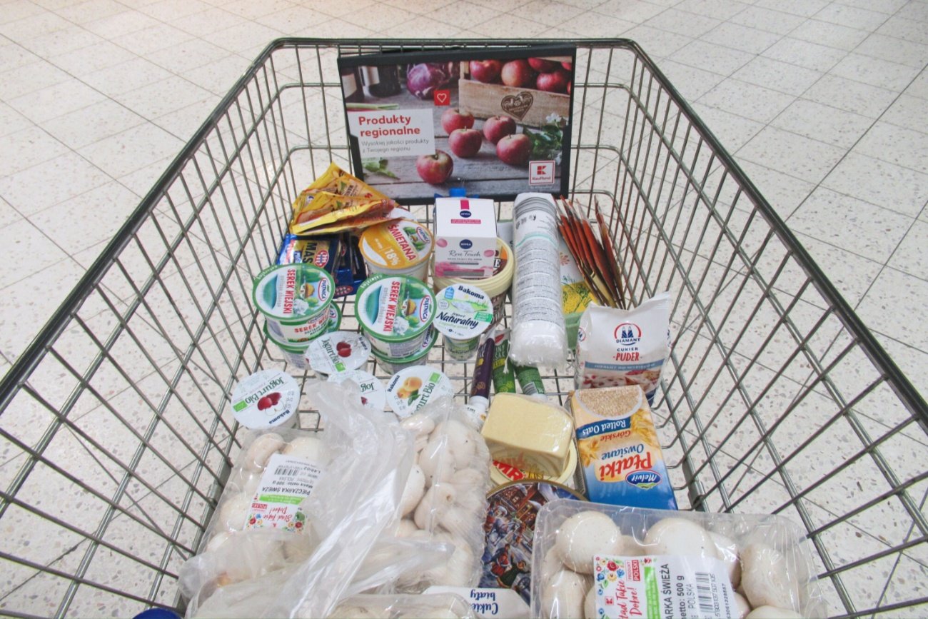 Wózek, zakupy.