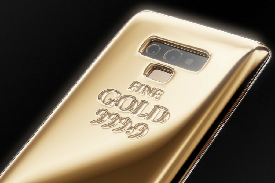 Kilogramowa wersja Samsunga Galaxy Note 9, smartfon z czystego złota.