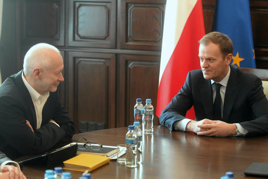 Jak polonista z historykiem - Michał Boni z Donaldem Tuskiem.