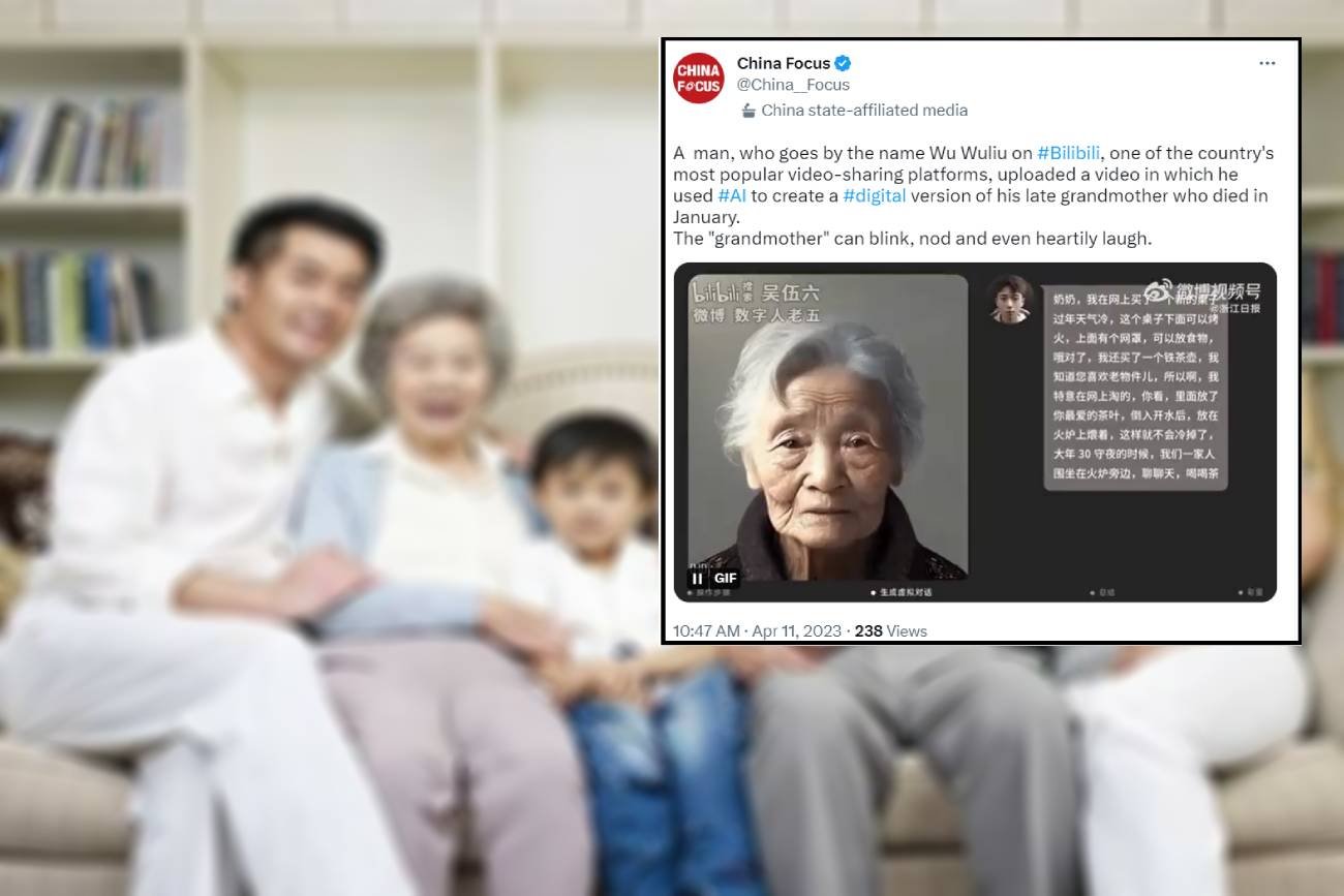 Chińczyk Wuliu Wu może rozmawiać z awatarem swojej babci